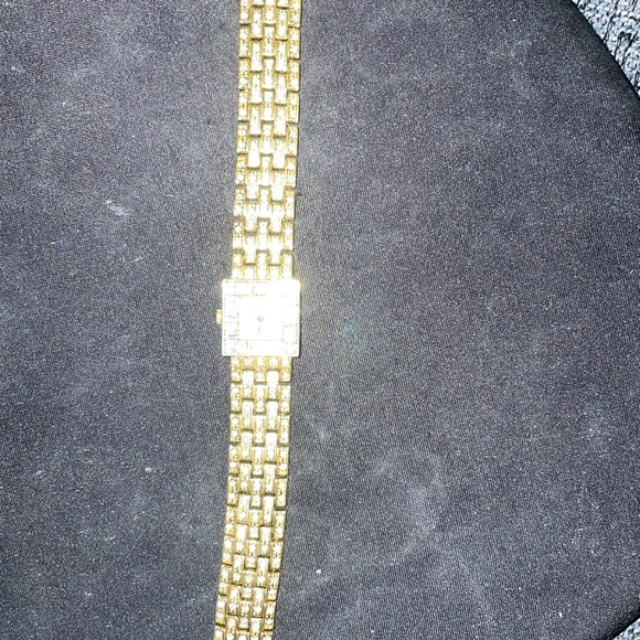 Gold Tone Diamond Encrusted Bling Watch - Picture 6 of 9